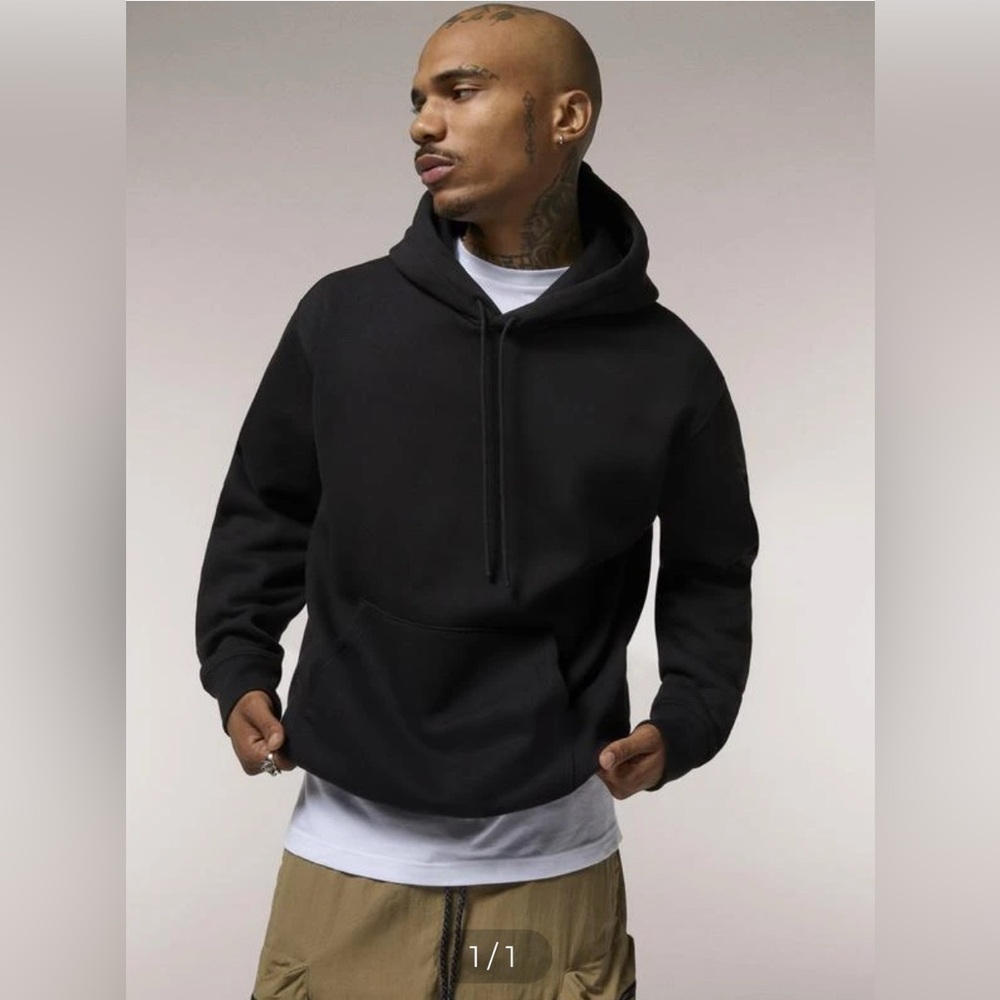 LCKR Based Fleece Pullover Hoodie Black Kangaroo Pocket Men’s XL NWT